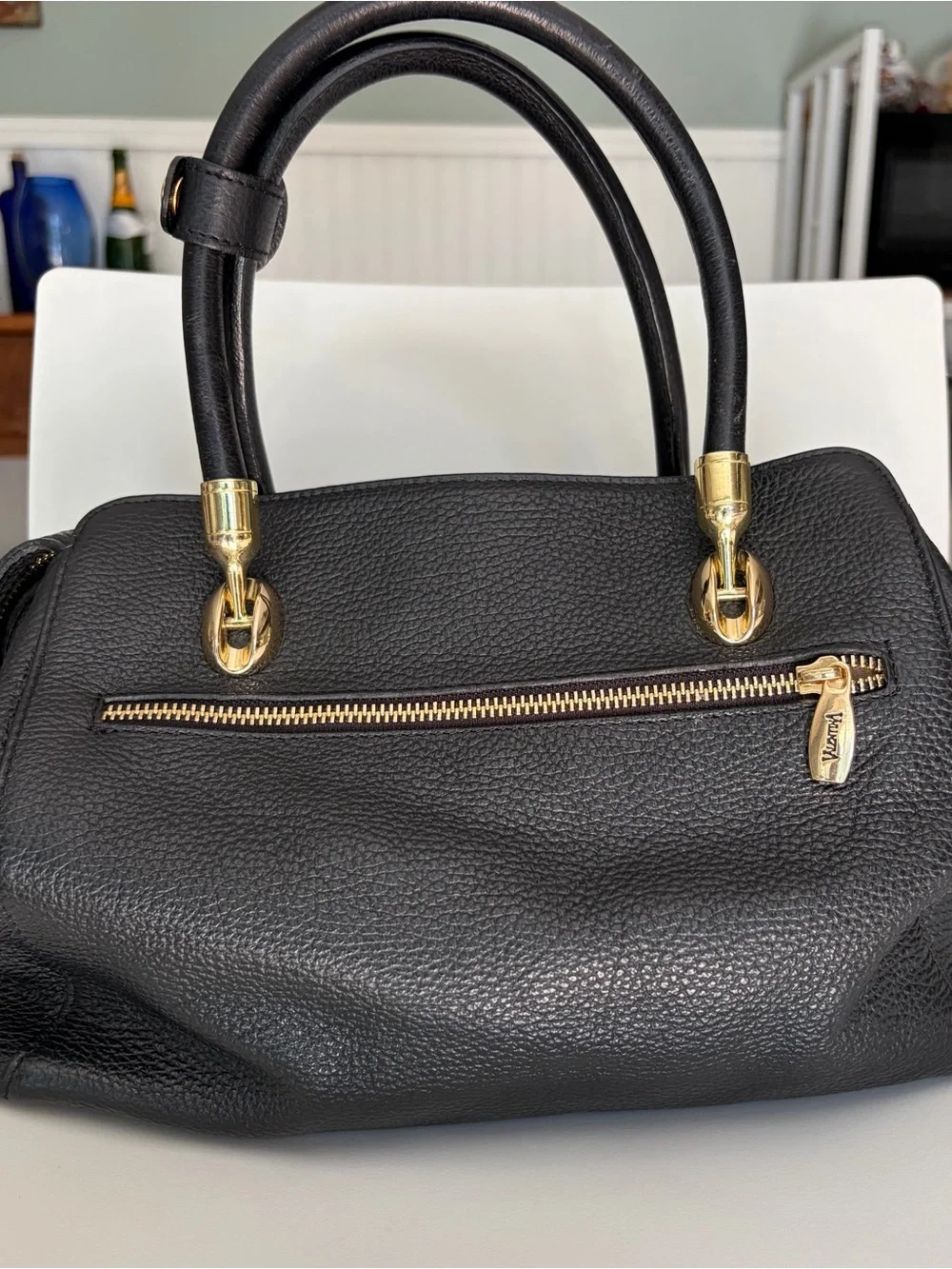 Valentina Italia Pebbled Leather Satchel